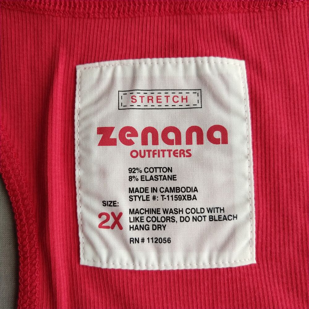 2X Khaki Ribbed Seamless Racerback Tank Top Zenana oversized Plus Size comfort - Picture 7 of 8